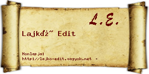 Lajkó Edit névjegykártya